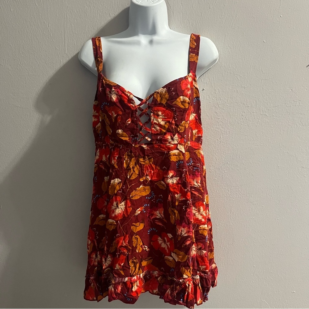 Free People 'Lattice Lovers' Lace-Up Minidress Medium - Picture 6 of 14